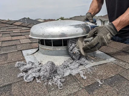 Cleaning Dryer Vent On Roof in Norwell